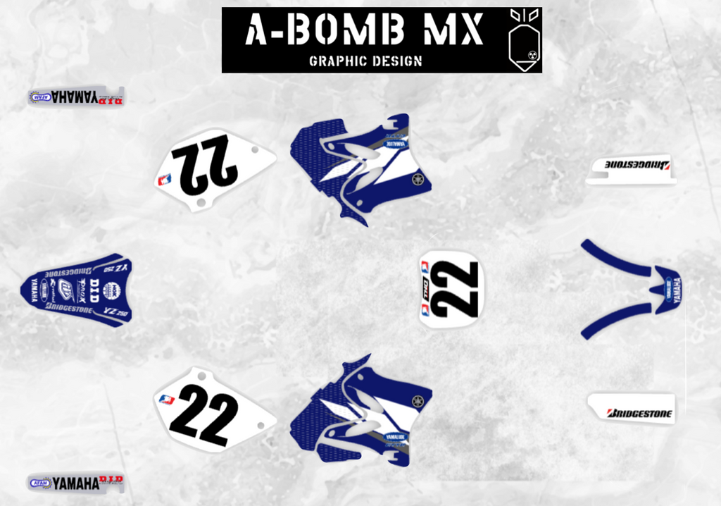 YAMAHA YZ250 & YZ125 Chad Reed 2003 Factory Yamaha Style Replica Graphics