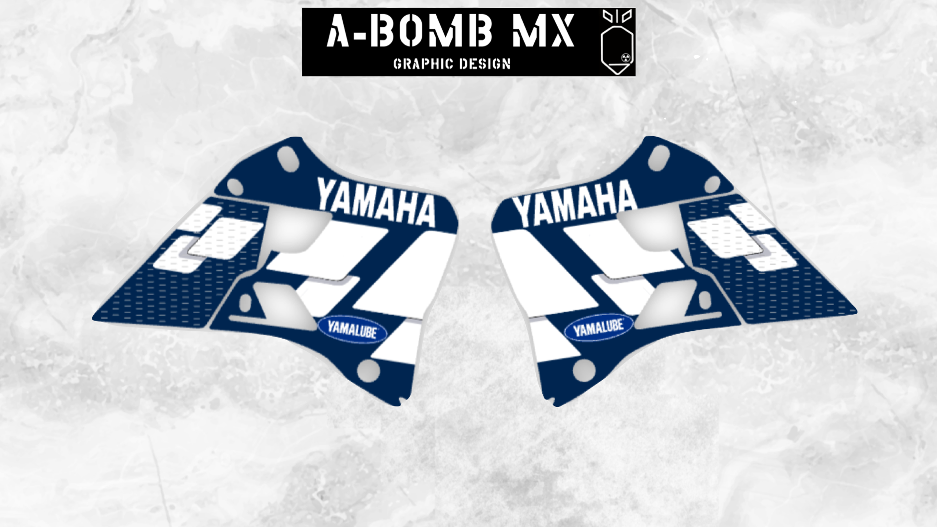 YAMAHA YZ125 & YZ250 1996 Factory Yamaha Partial Graphics - Dark Blue - Bradshaw/Henry/Windham/Dowd