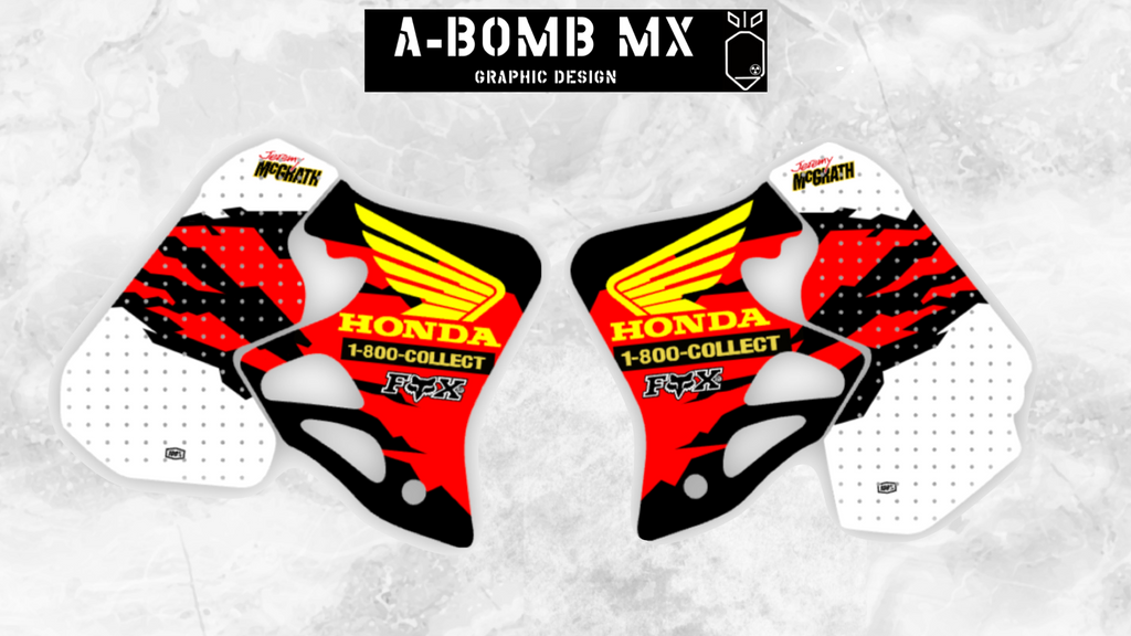 HONDA CR250 1996 Jeremy McGrath Replica Graphics Kit Tank & Front Guard Partial