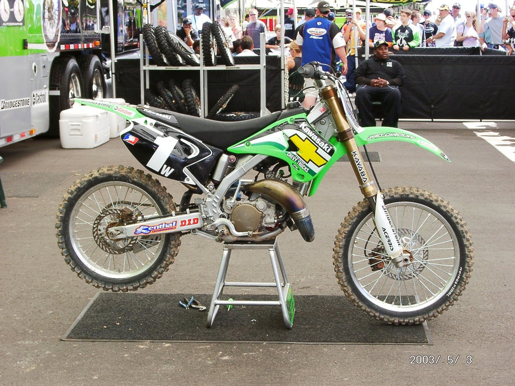 KAWASAKI KX125 2003 James Stewart Team CHEVY TRUCKS Kawasaki Style Replica Graph