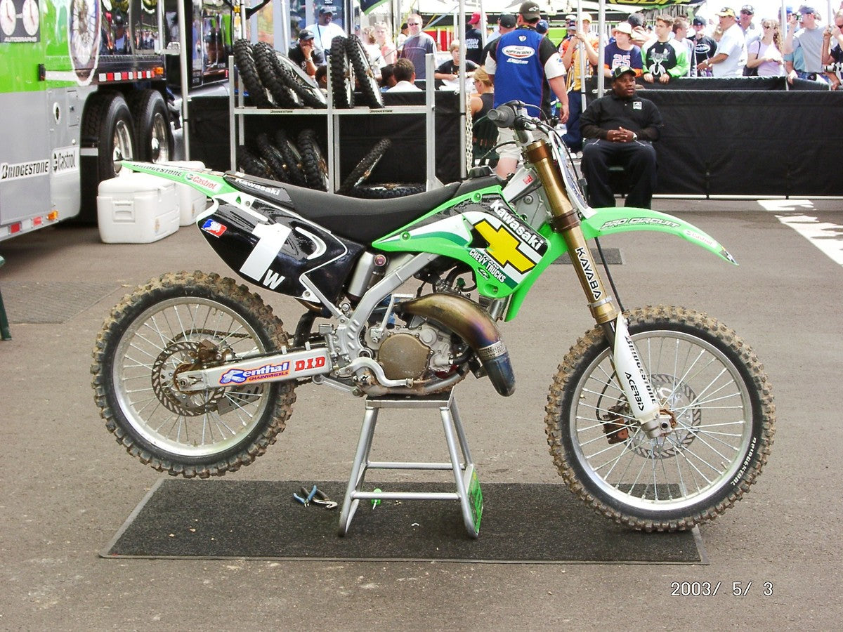 KAWASAKI KX125 2003 James Stewart Team CHEVY TRUCKS Kawasaki Style Replica Graph