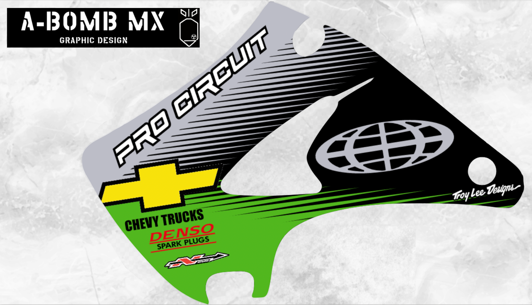 KAWASAKI KX125 2003 Mike Brown Team Procircuit Style Replica Graphics Kit