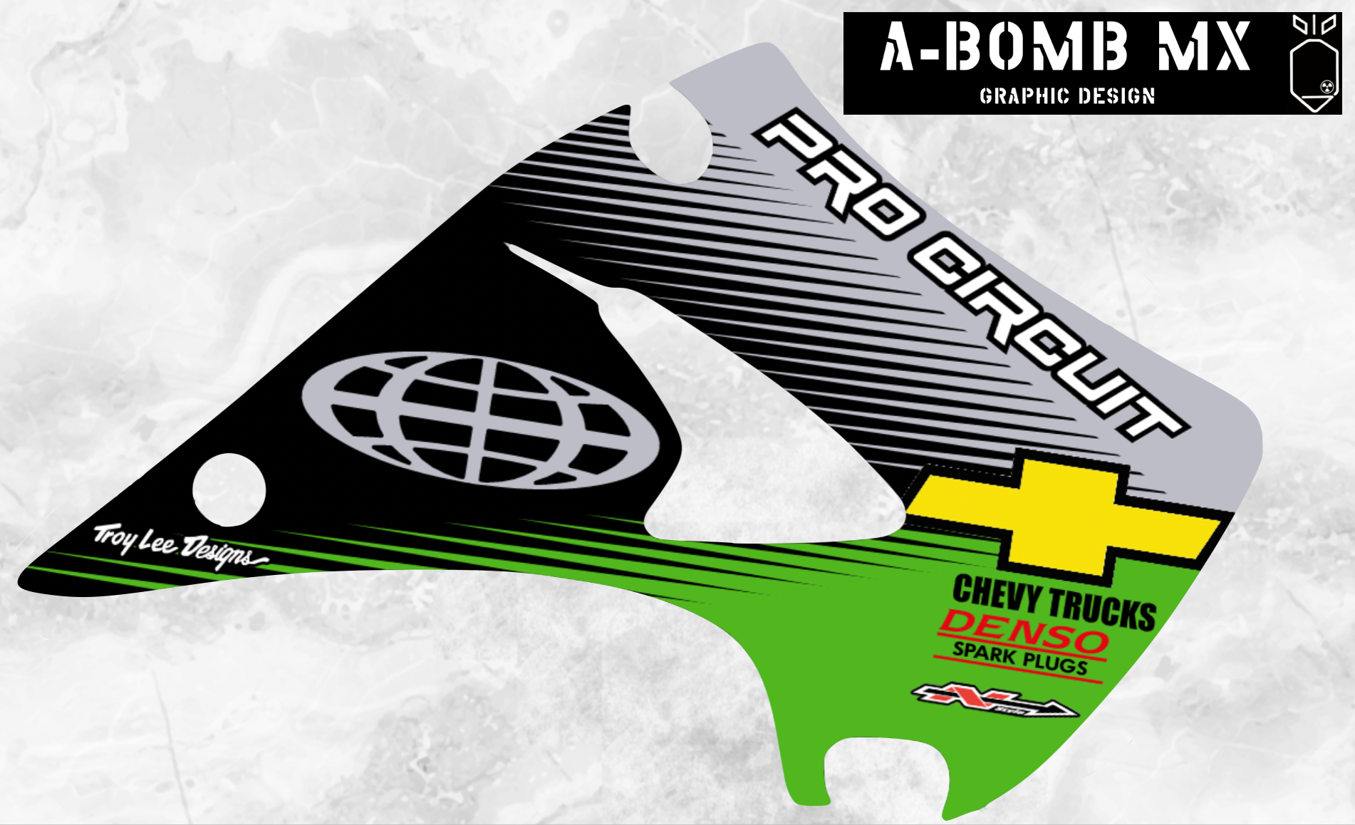 KAWASAKI KX125 2003 Mike Brown Team Procircuit Style Replica Graphics Kit