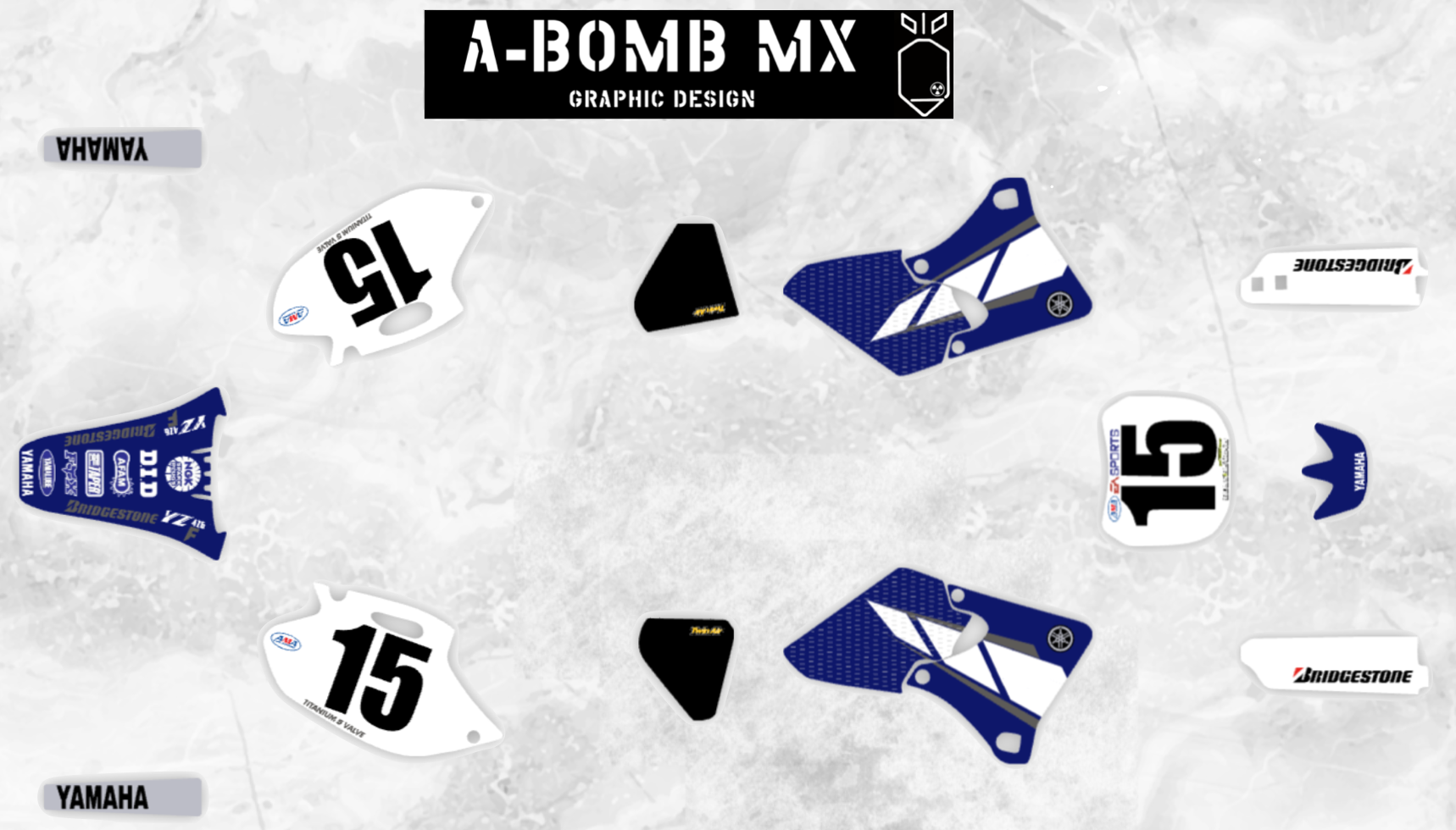 YAMAHA YZ426F & YZ250F 2001 OEM Style Graphics Kit