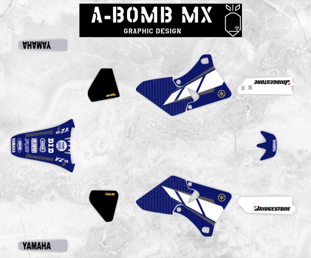 YAMAHA YZ426F & YZ250F 2001 OEM Style Graphics Kit Partial