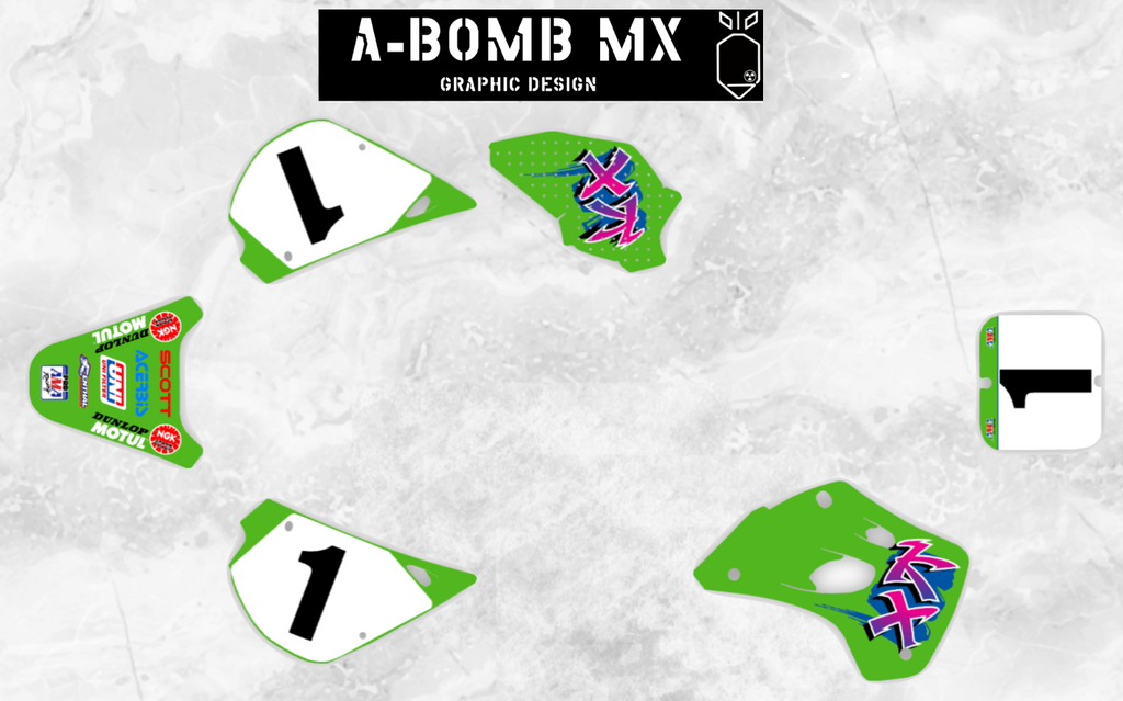 KAWASAKI KX80 & KX100 1991 OEM Style Graphics
