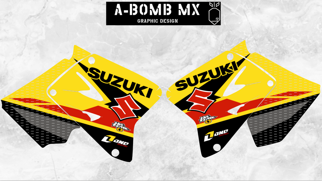 SUZUKI RM125 & RM 250 2001 Travis Pastrana Team Suzuki Style Replica Graphics Kit Partial