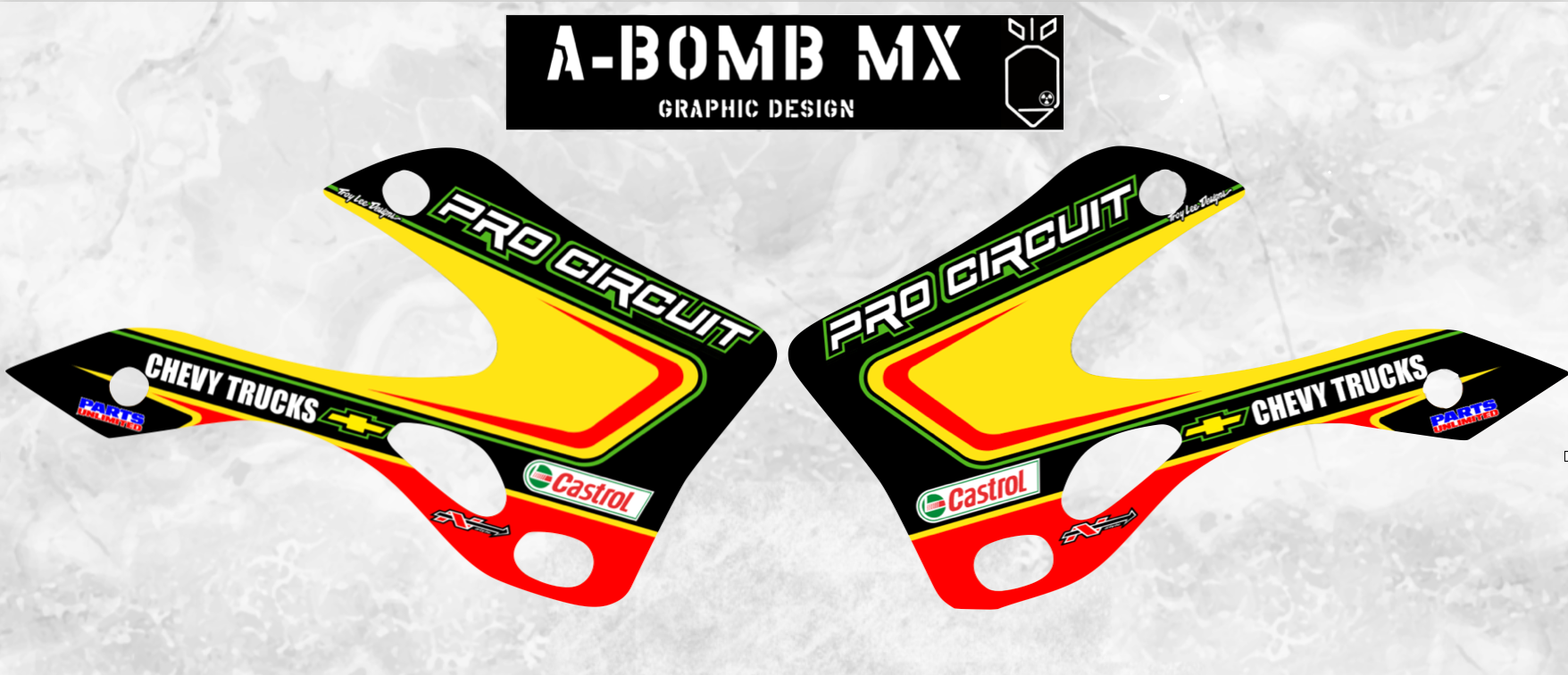 KAWASAKI KX125 2001 Mike Brown Team Procircuit Style Graphics Kit