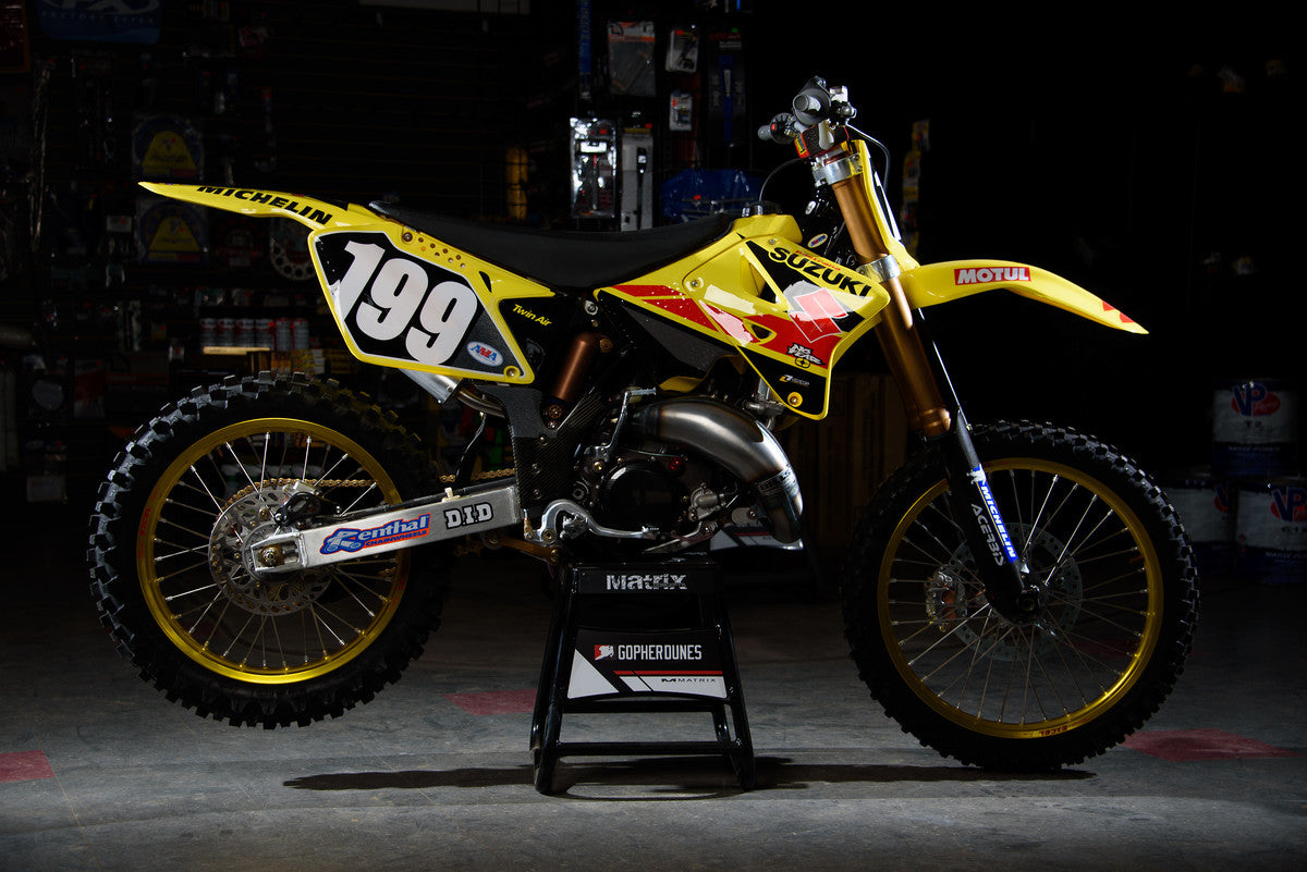 SUZUKI RM125 & RM 250 Travis Pastrana Team Suzuki Style Replica Graphics Kit